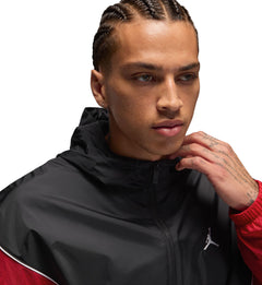 Jordan Brooklyn Men’s Hooded Draft Jacket “Black/Gym Red/White/White” (HF9333-013)