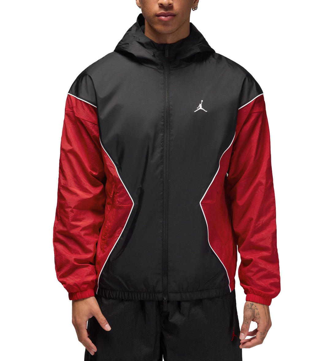 Jordan Brooklyn Men’s Hooded Draft Jacket “Black/Gym Red/White/White” (HF9333-013)