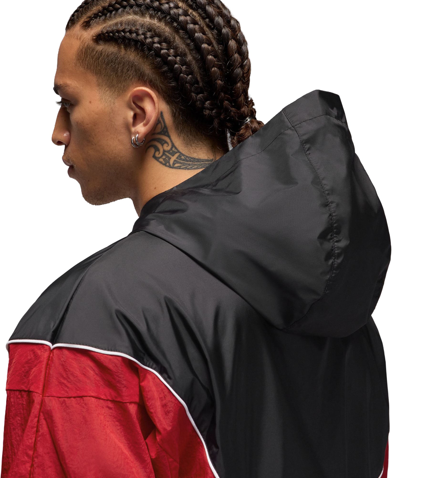 Jordan Brooklyn Men’s Hooded Draft Jacket “Black/Gym Red/White/White” (HF9333-013)