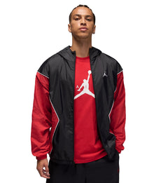 Jordan Brooklyn Men’s Hooded Draft Jacket “Black/Gym Red/White/White” (HF9333-013)