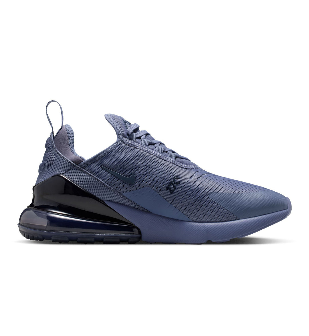Navy Nike Air Max 270 shoe against a white background