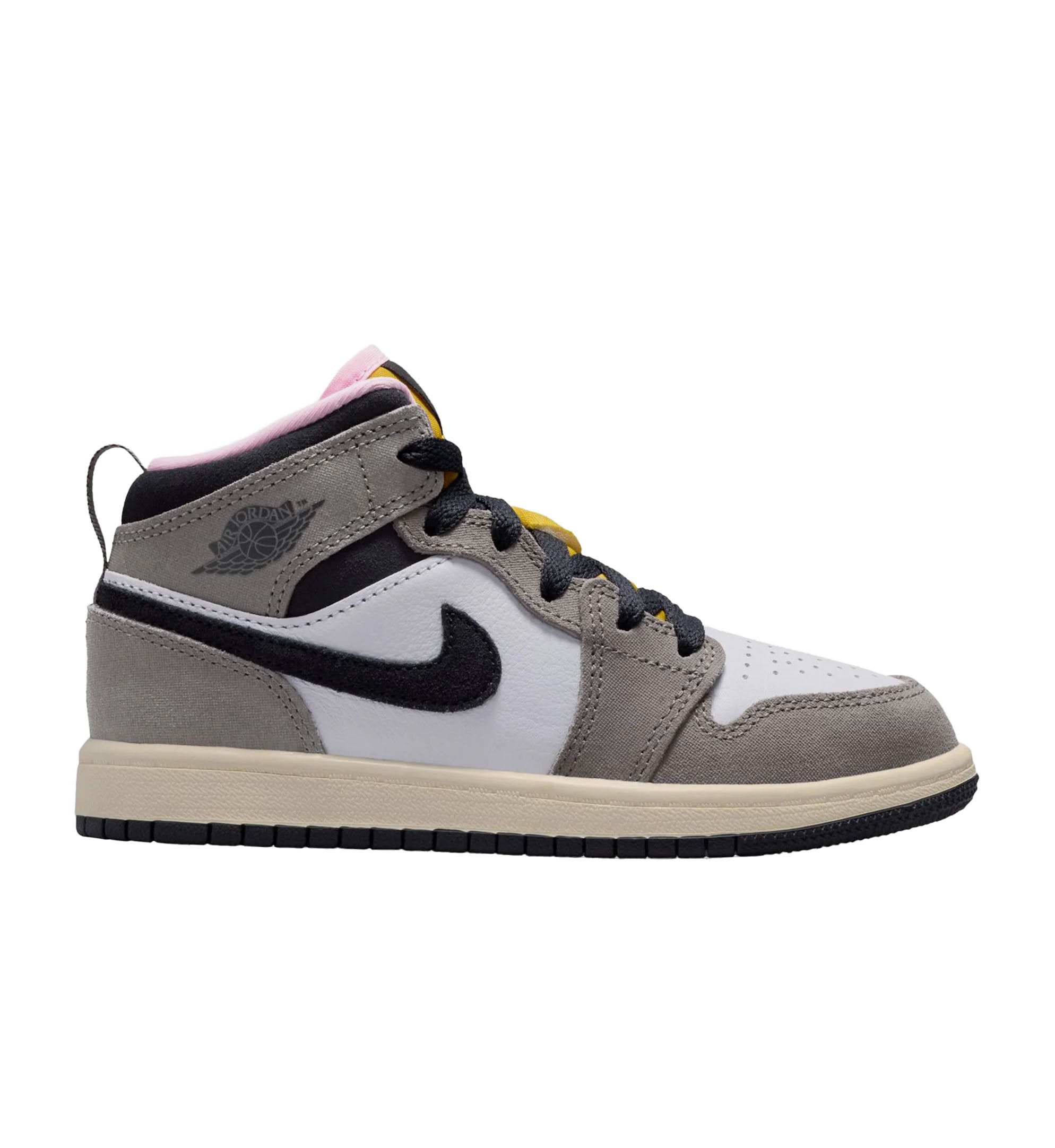 Jordan 1 Mid SE PS White/Cave Stone/Dark Sulfur/Oil Grey (HQ2013-100)