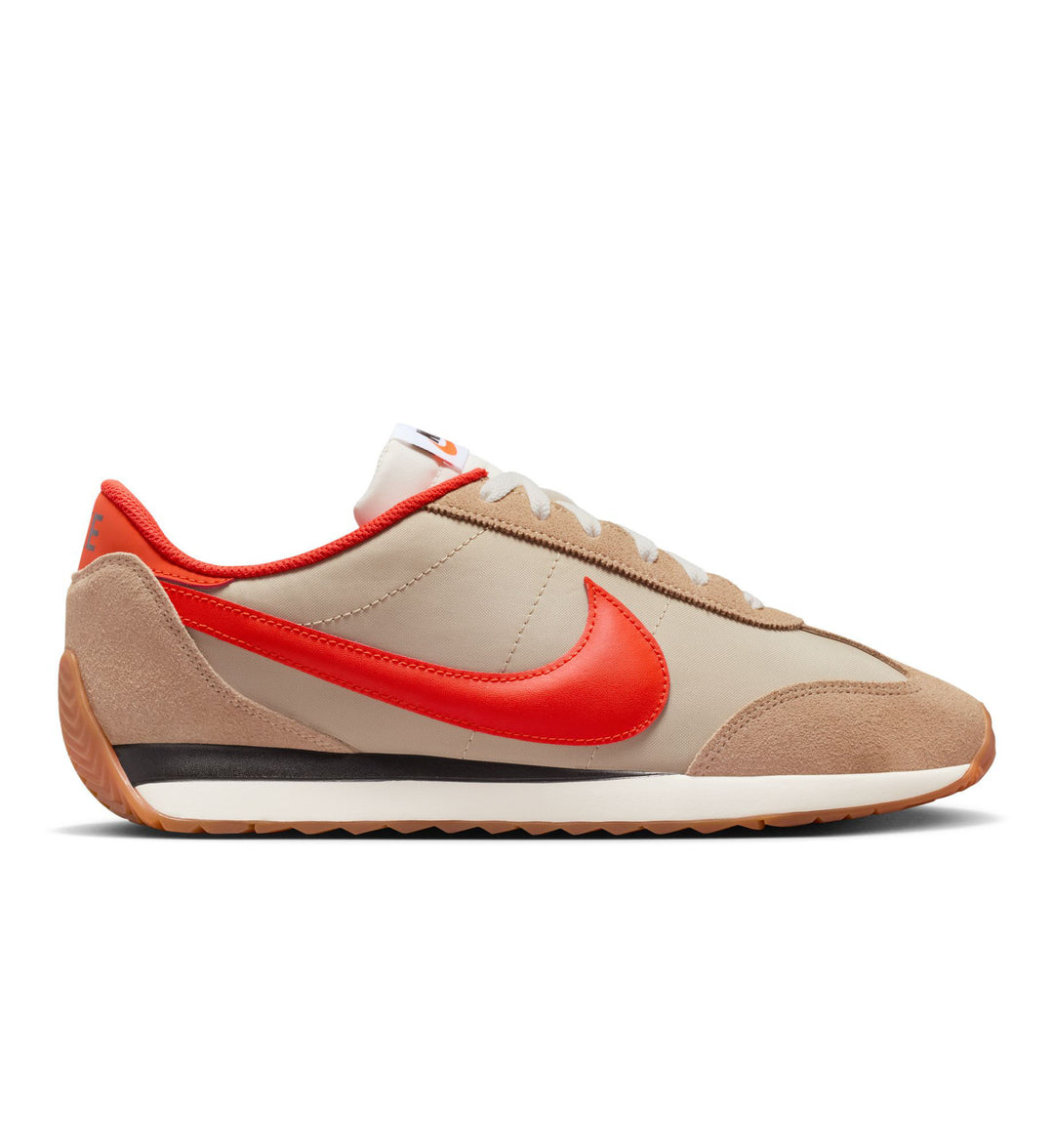 Khaki Nike Pacific with red Swoosh on white background