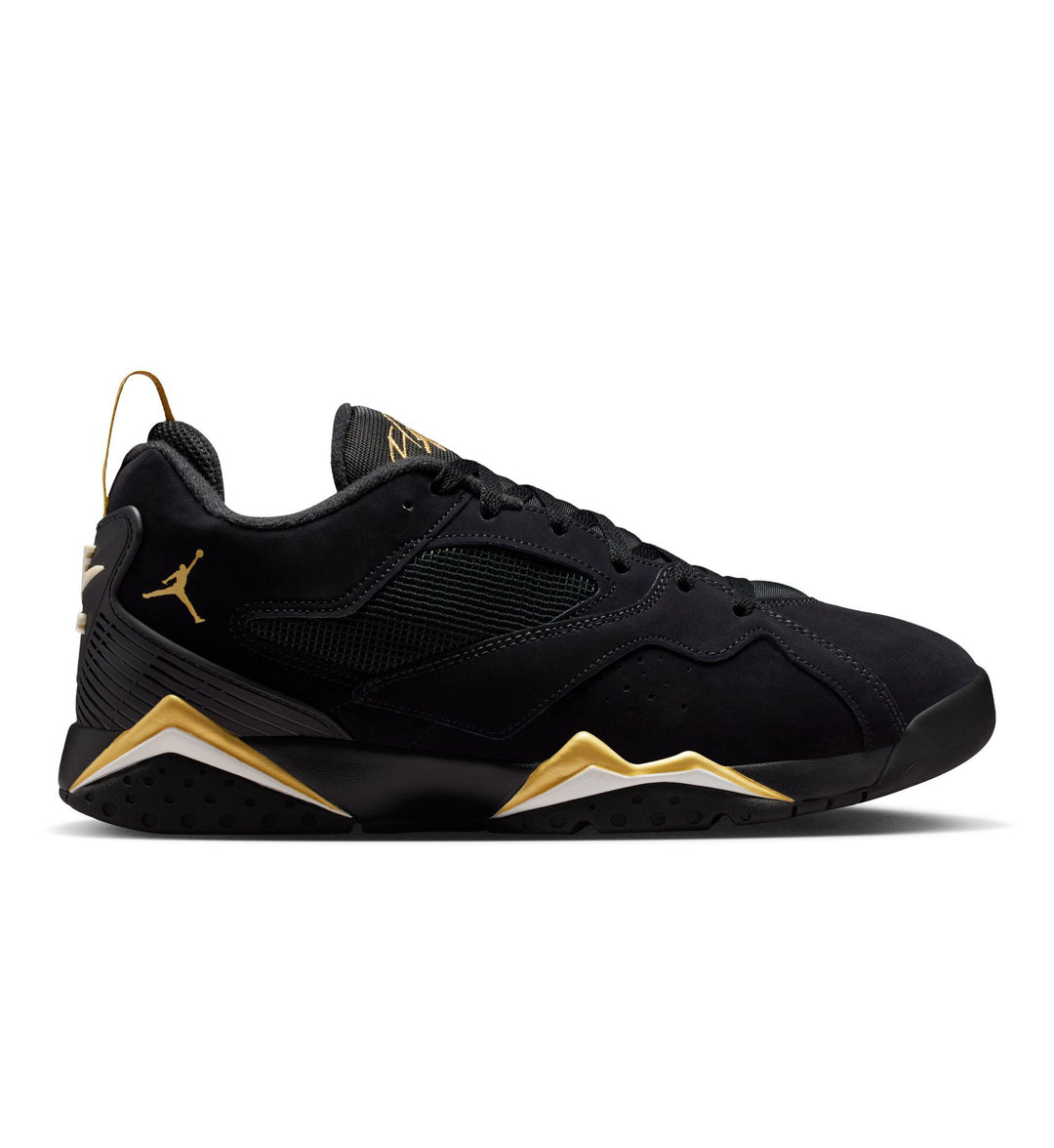 Black with metallic gold accents Air Jordan MVP 92 shoe on white background