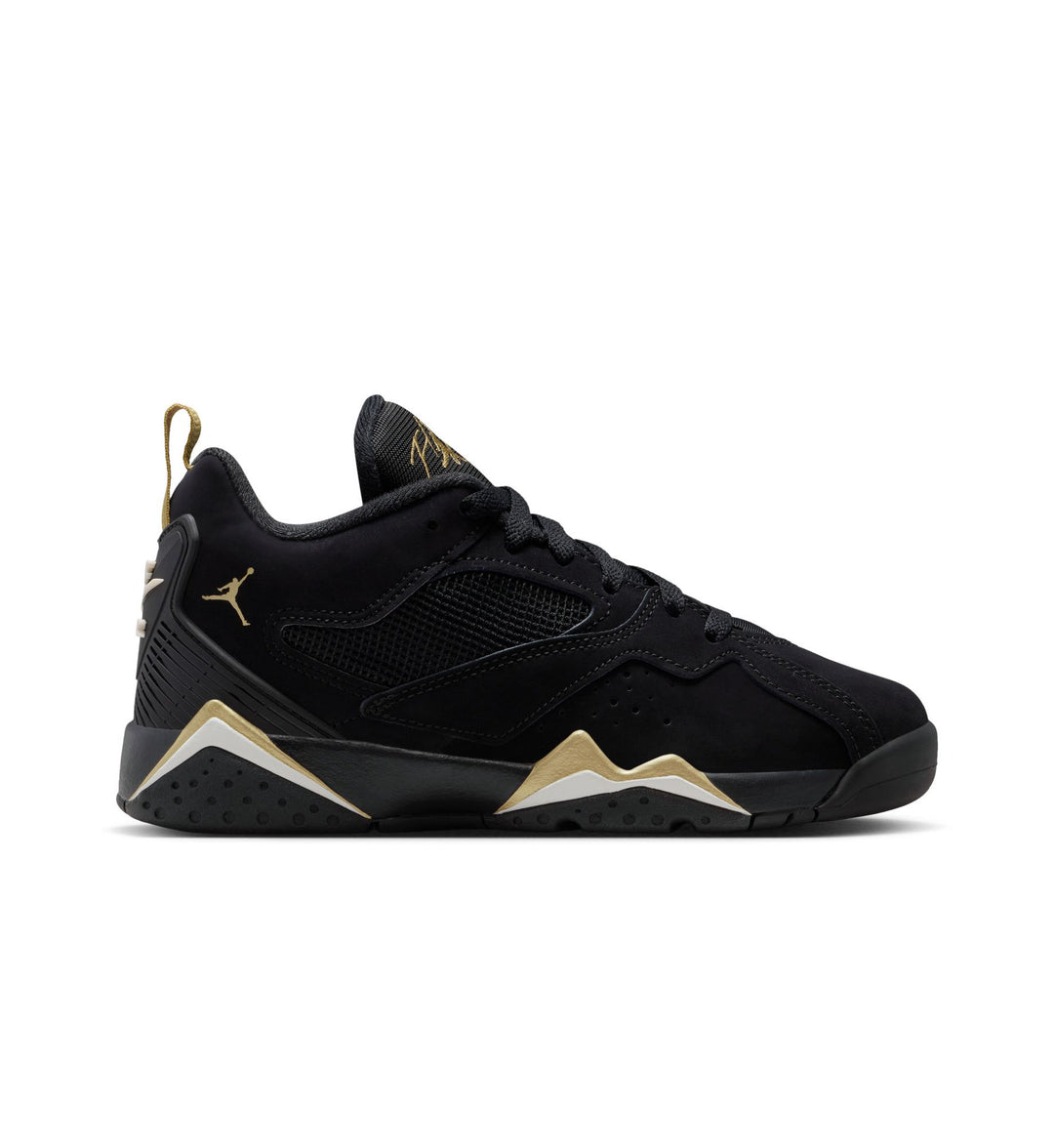 Black Air Jordan MVP 92 shoe with metallic gold accents on a white background