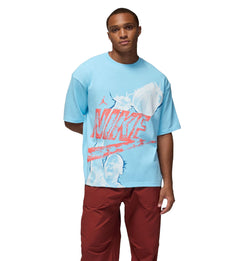 Jordan Men’s MJ Reissue Oversized Graphic T-Shirt “Blue Chill/Hot Punch” (HQ9093-497)