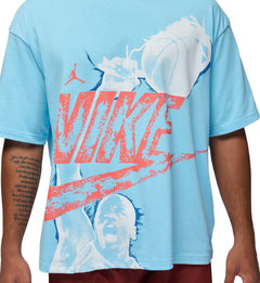 Jordan Men’s MJ Reissue Oversized Graphic T-Shirt “Blue Chill/Hot Punch” (HQ9093-497)