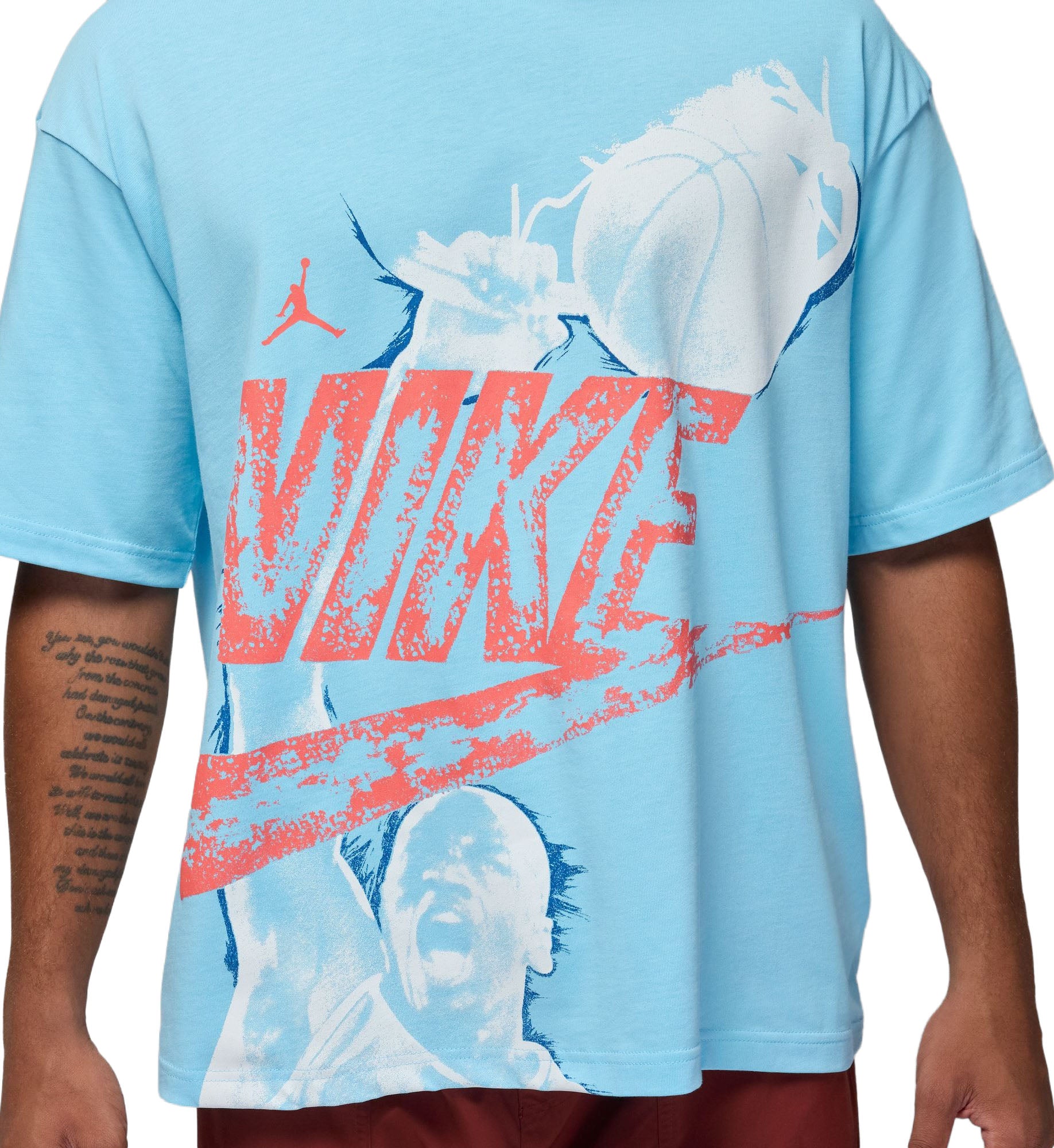 Jordan Men’s MJ Reissue Oversized Graphic T-Shirt “Blue Chill/Hot Punch” (HQ9093-497)