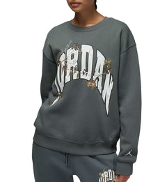 Jordan Brooklyn Fleece Women’s Realtree Crew-Neck Sweatshirt “Iron Grey/Sail” (HV0472-068)