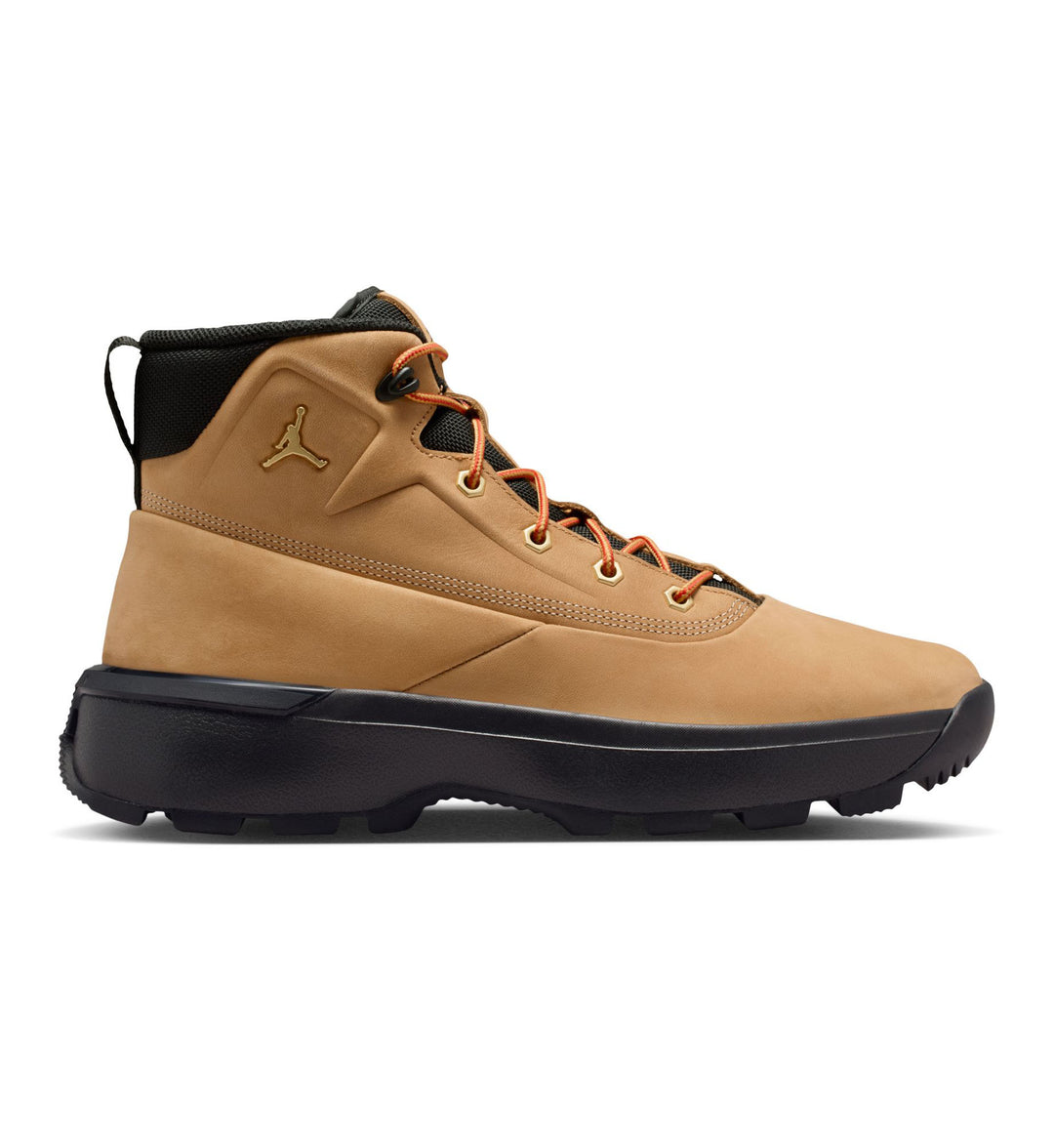 Wheat with black sole Jordan City Boot on white background