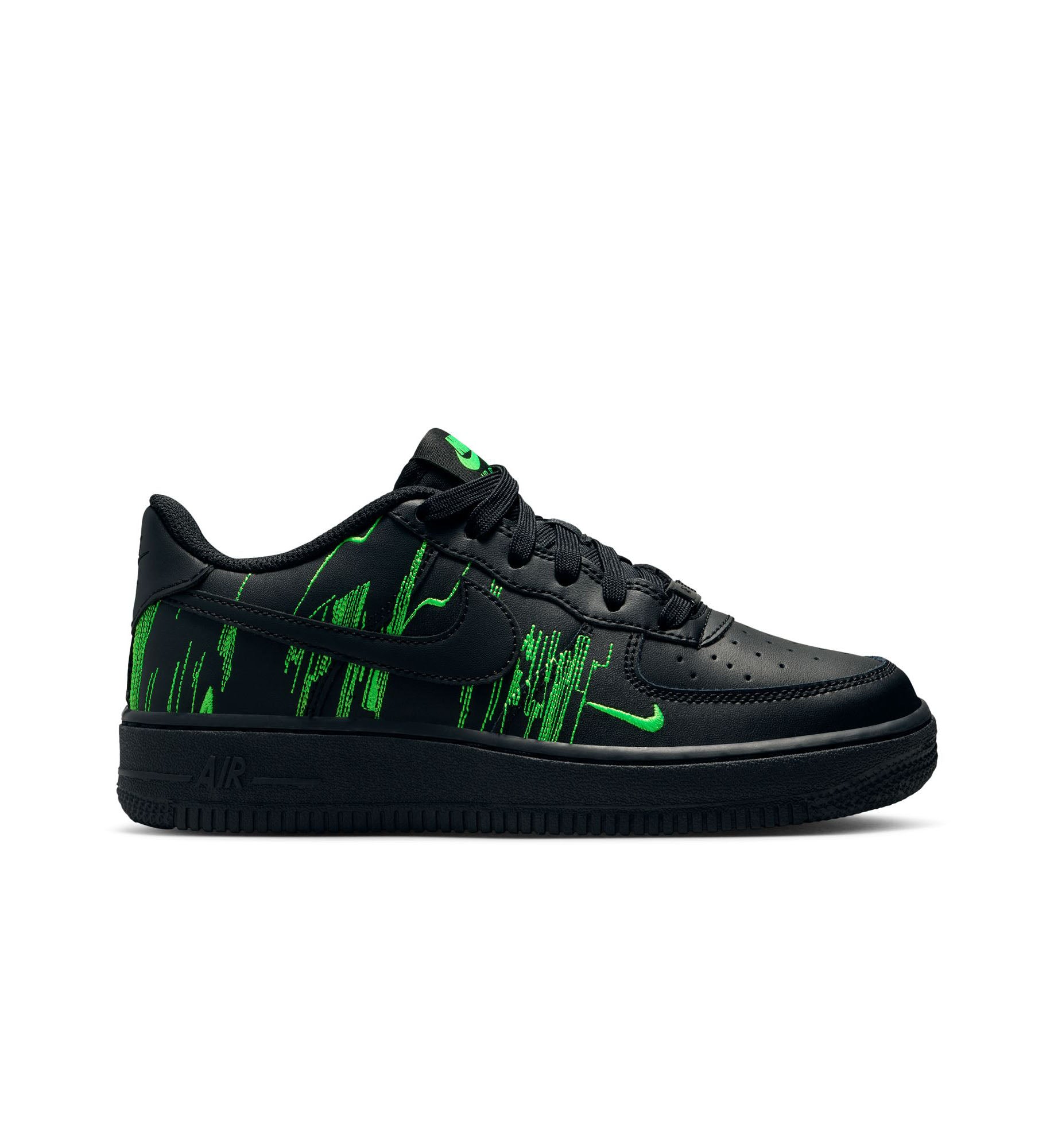 Nike Force 1 Low LV8 GS Black/Green Strike/Vivid Purple/Black (HV4763-001)