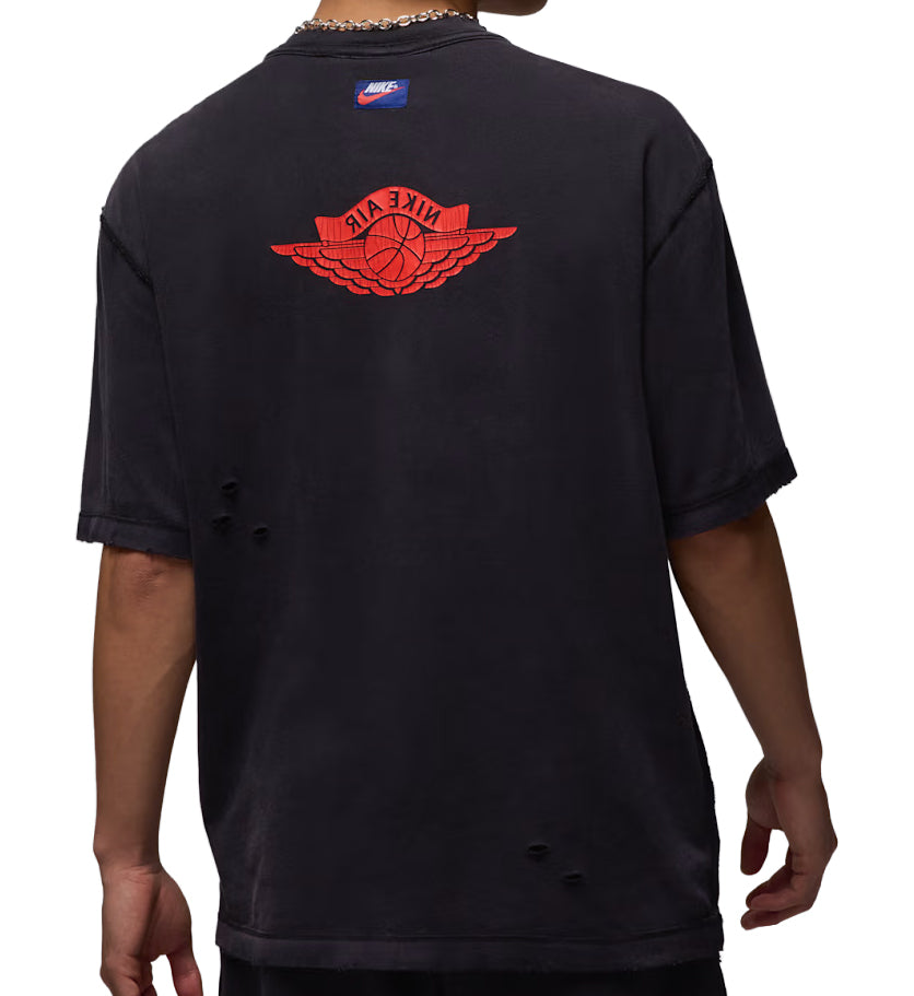 Black Jordan Rare Air T-Shirt with red logo on the back