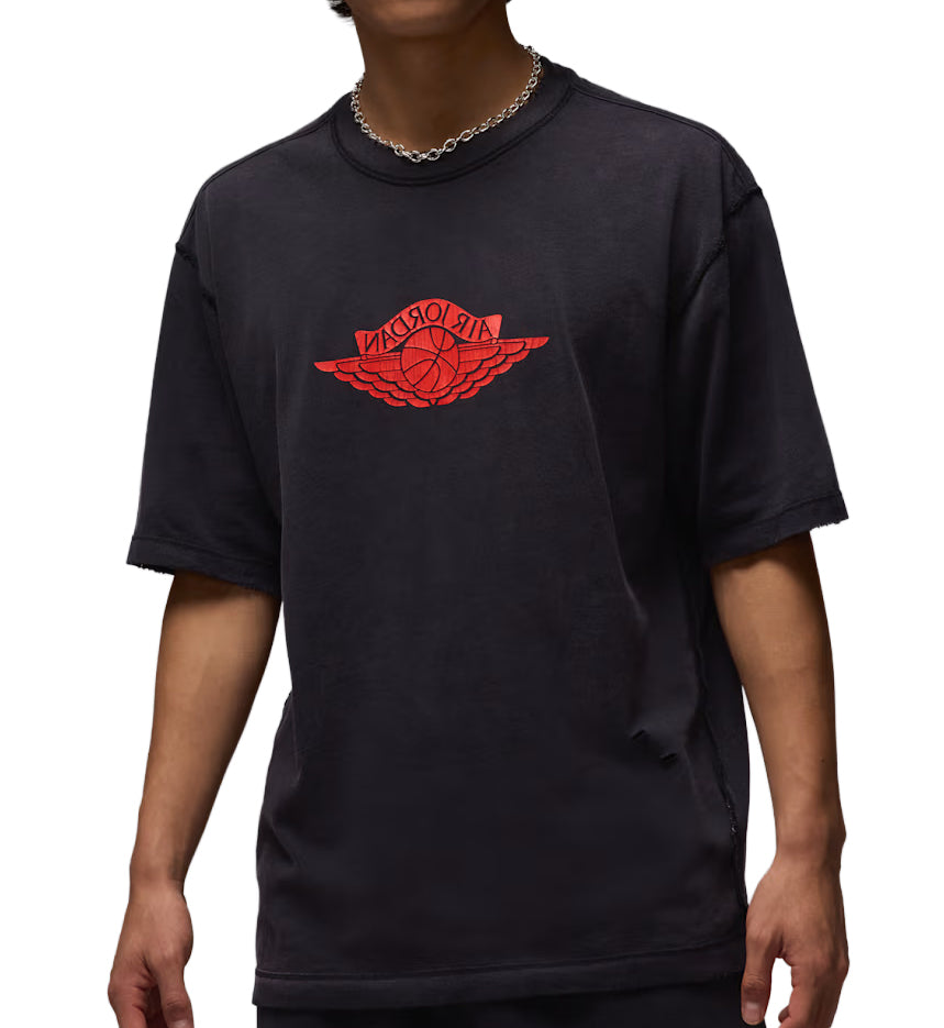 Black Jordan Rare Air T-Shirt  with a red logo 