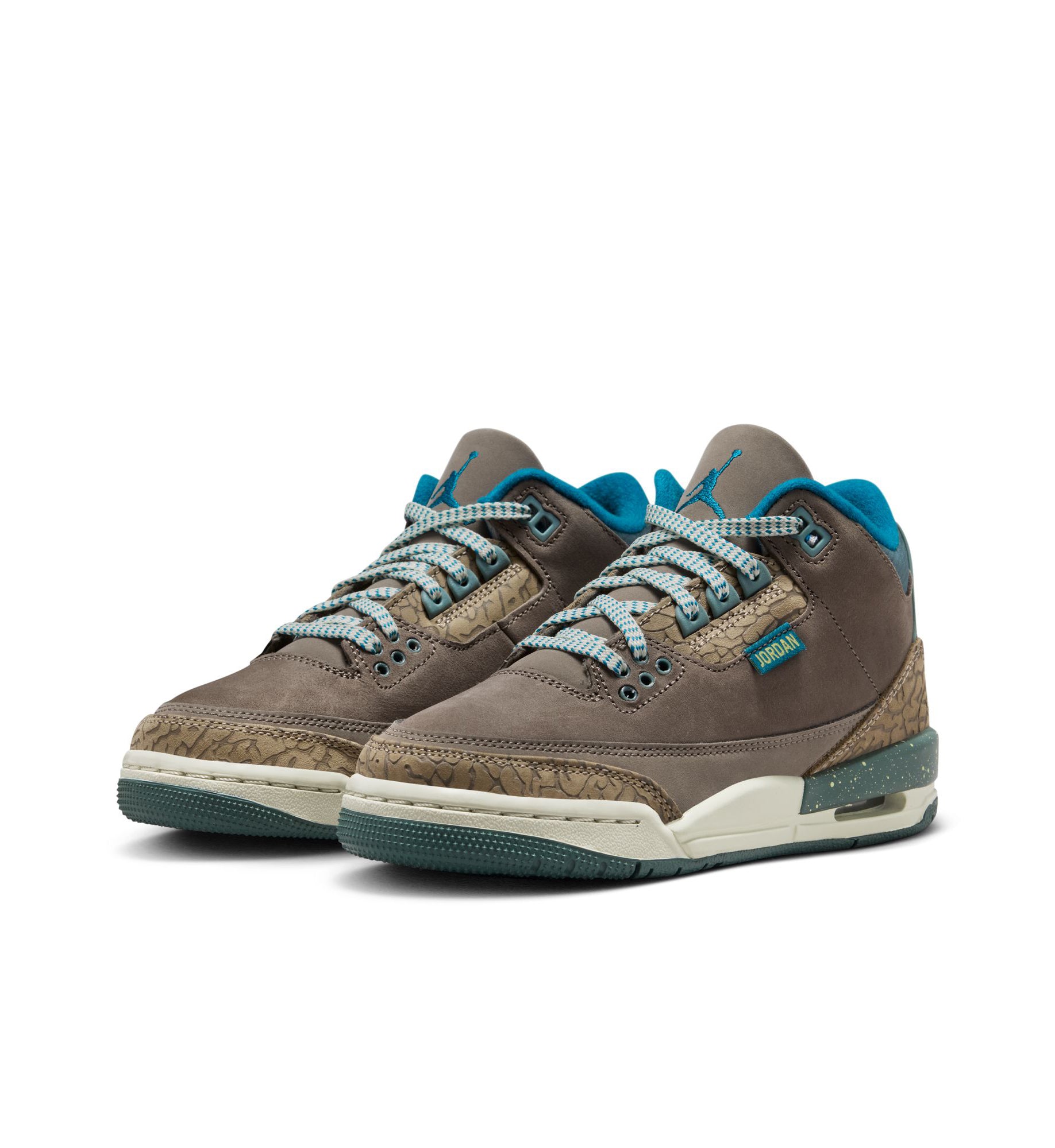 Air Jordan 3 Retro “We Outside” Big Kids’(Olive Grey/Green Abyss/Khaki/Sea Glass) IB7066-001 