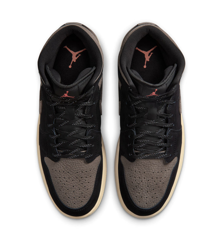 Air Jordan 1 Mid SE Black/Olive Grey/Light Wild Mango (IB7110-002)