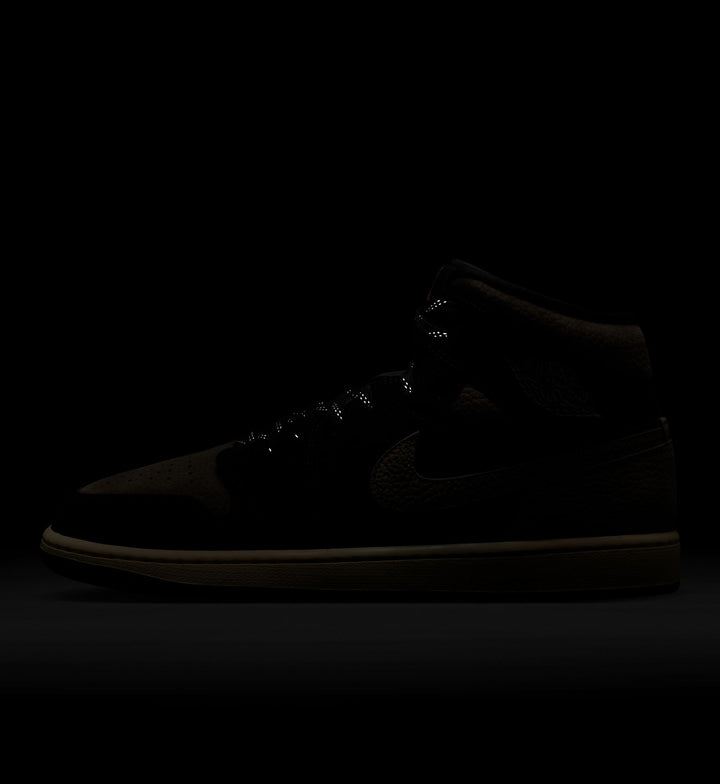 Air Jordan 1 Mid SE Black/Olive Grey/Light Wild Mango (IB7110-002)