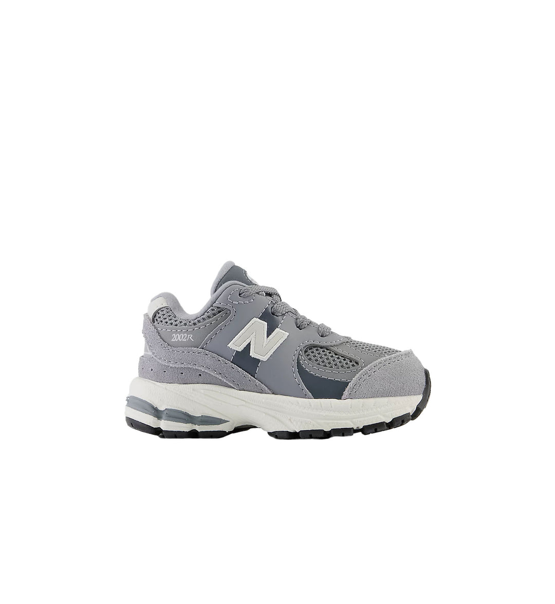 Gray sneaker with New Balance logo on a white background