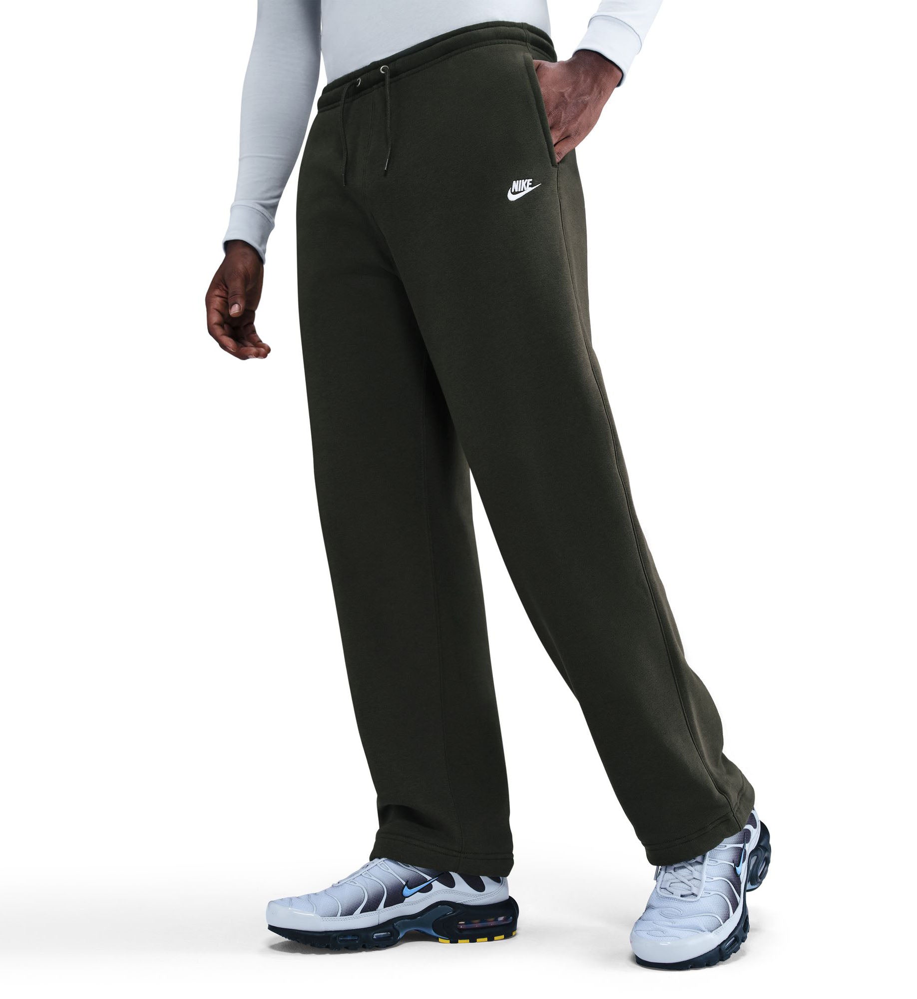 Nike Sportswear Club Men’s Fleece Bungee Pants “Sequoia/Sequoia/White” (IF0488-355)
