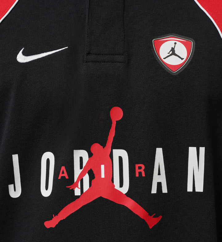 Jordan Flight Men’s Long-Sleeve Polo Jersey “Black/University Red/University Red” (IF1915-010)