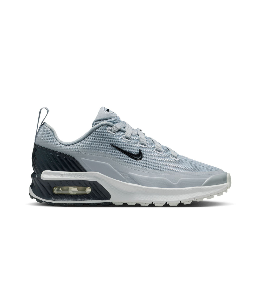 Gray Nike Air Max Bia Grade school shoe on white background