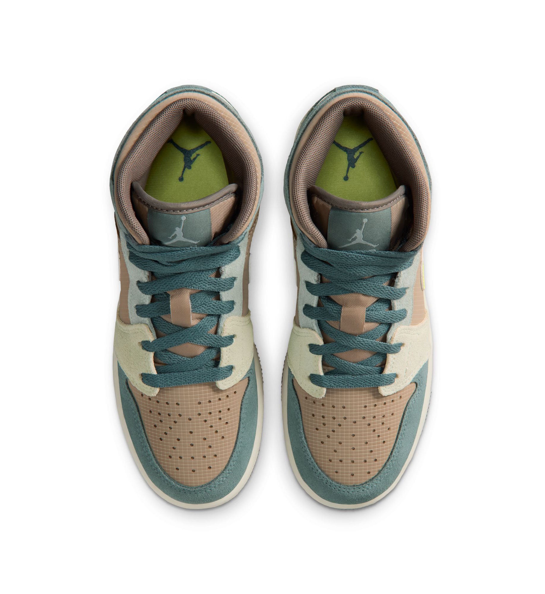 Air Jordan 1 Mid SE GS “KHAKI/LT LEMON TWIST-HASTA-OLIVE GREY” (IF2873-200)