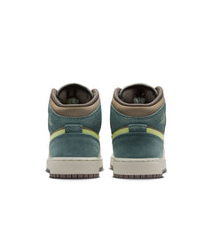 Air Jordan 1 Mid SE GS “KHAKI/LT LEMON TWIST-HASTA-OLIVE GREY” (IF2873-200)
