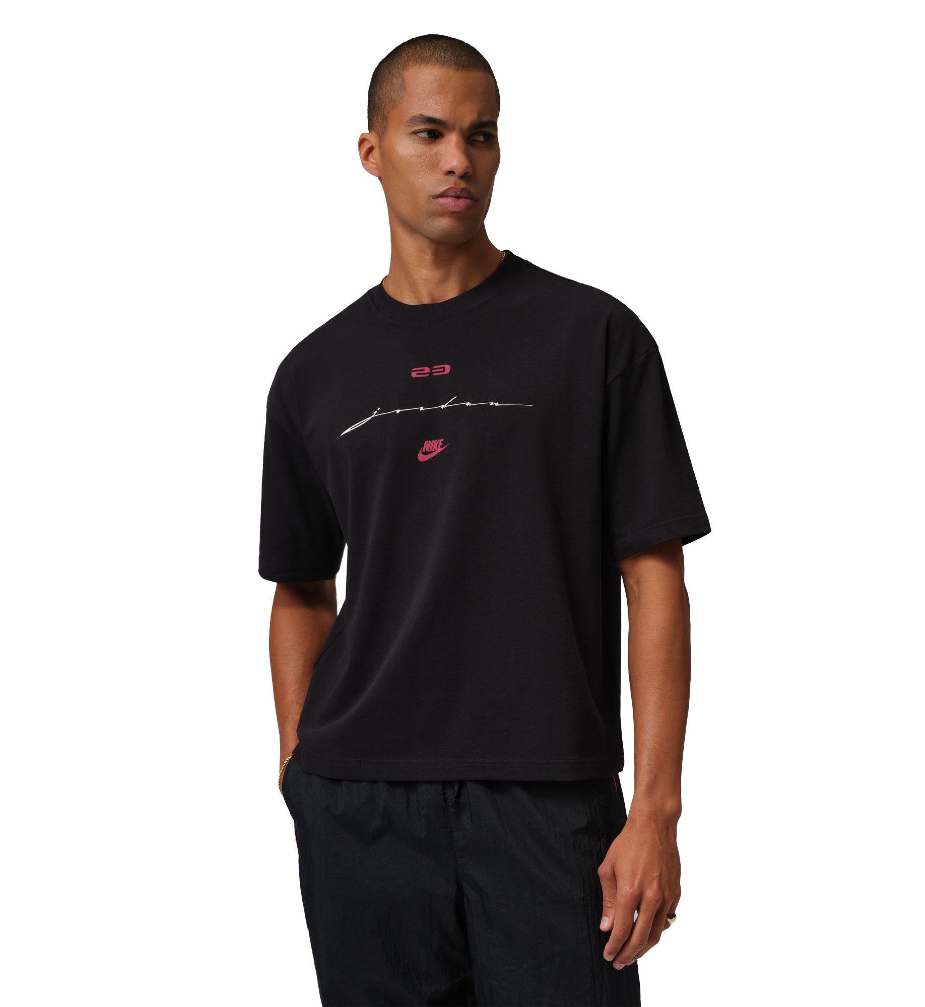 Jordan Flight Men’s Script T-Shirt “Black/Gym Red” (IF3014-010)