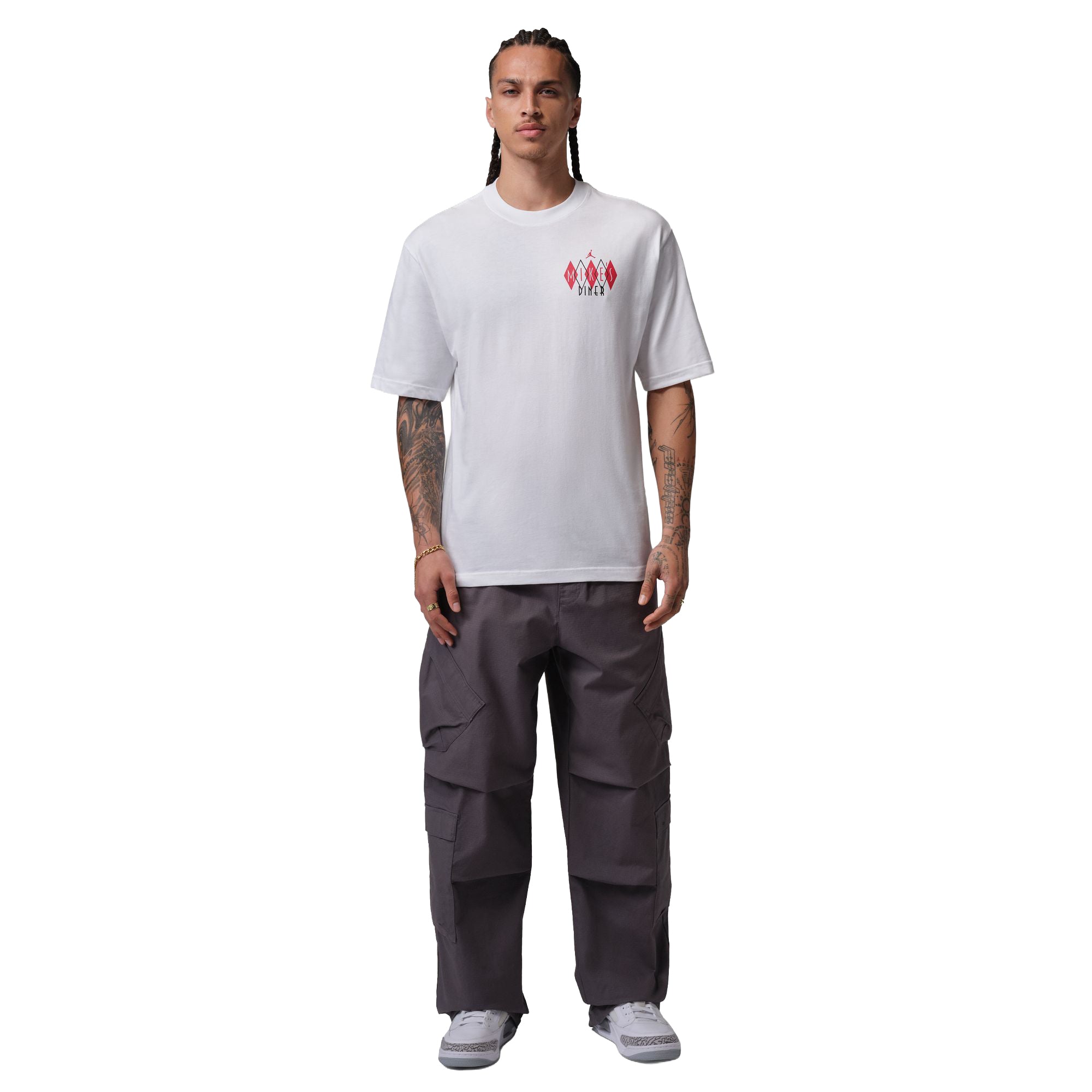 Jordan T-Shirt White Black University Red IF3161-100 | Pro Feet