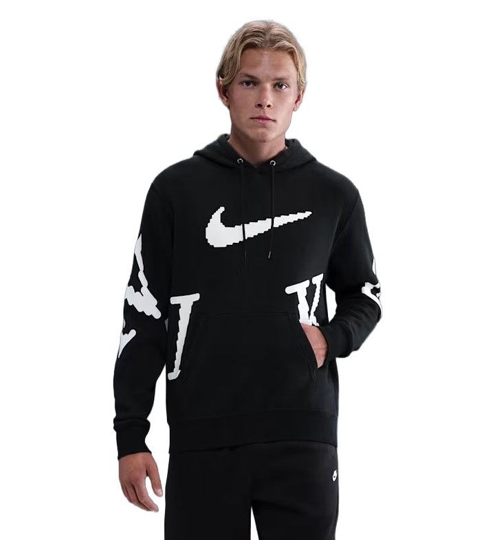 Nike Sportswear Club Men’s Fleece Hoodie — Black/White