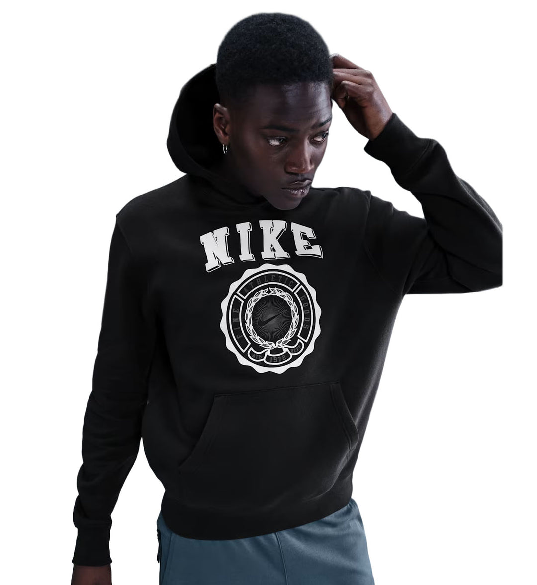 Nike Club Pull-Over Fleece Hoodie — Black/Phantom/Off Noir