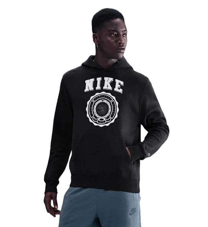Nike Club Pull-Over Fleece Hoodie — Black/Phantom/Off Noir