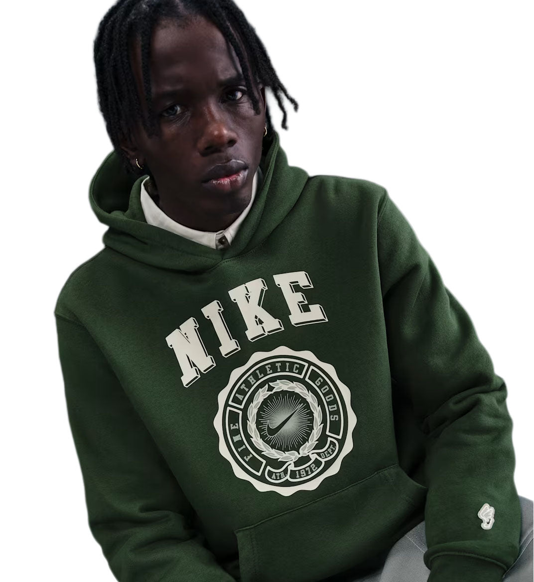 Nike Club Pull-Over Fleece Hoodie — Fir/Summit White/Jade Horizon