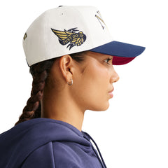 Nike Rise Structured A-Frame Cap Sail Midnight Navy Team Crimson IH8778-133 | Pro Feet