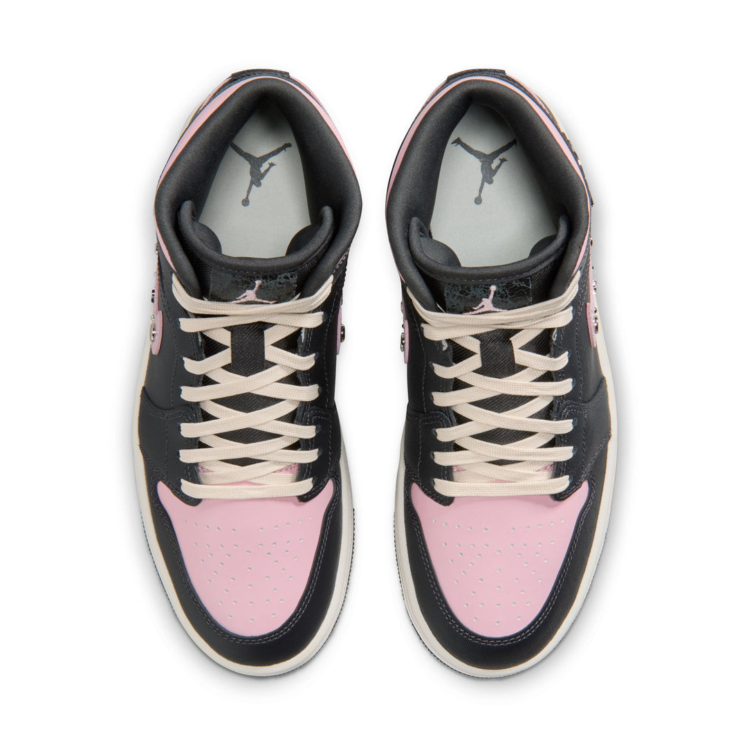 Air Jordan 1 Mid SE Women’s Anthracite Metallic Silver Iced Carmine | Pro Feet | II0571-001