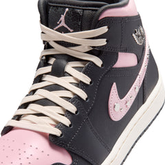 Air Jordan 1 Mid SE Women’s Anthracite Metallic Silver Iced Carmine | Pro Feet | II0571-001