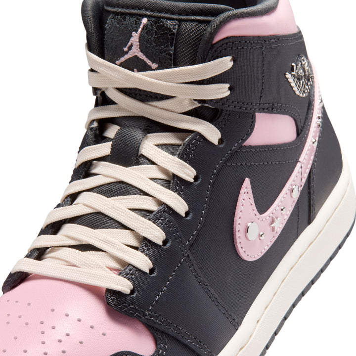 Air Jordan 1 Mid SE Women’s Anthracite Metallic Silver Iced Carmine | Pro Feet | II0571-001