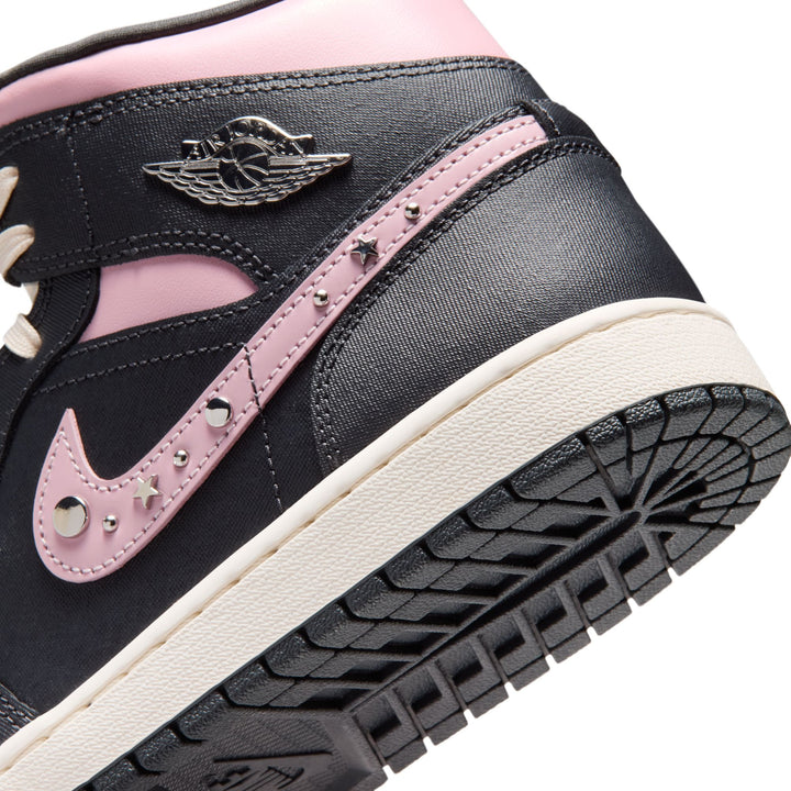 Air Jordan 1 Mid SE Women’s Anthracite Metallic Silver Iced Carmine | Pro Feet | II0571-001