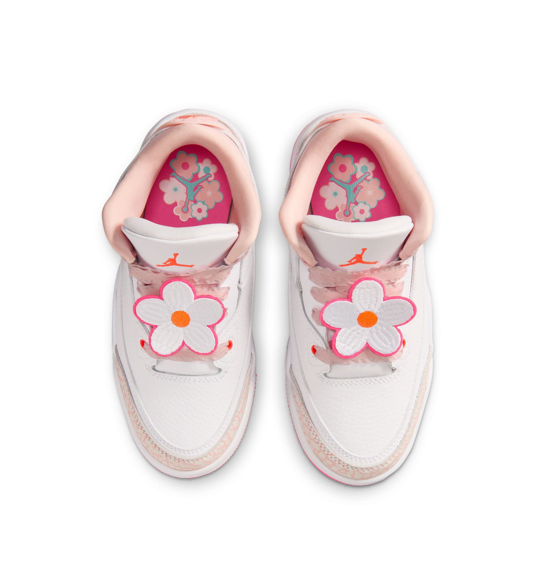 Jordan 3 Retro Preschool Pearl Pink/Hyper Orange/Pink Bloom (II0597-600) | Pro Feet