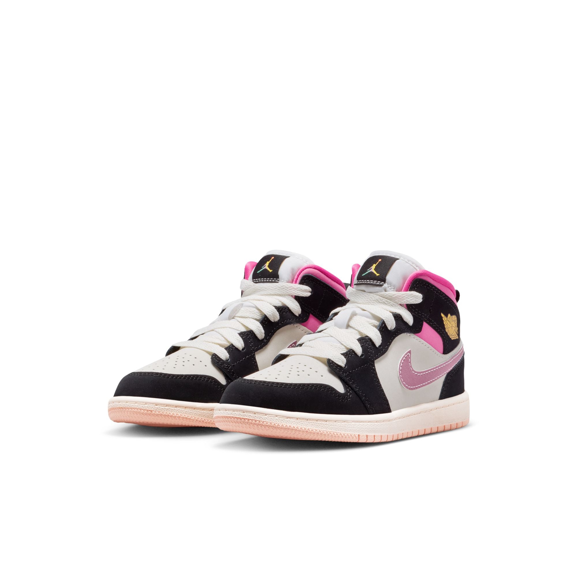 Jordan 1 Mid PS Black University Gold Sail Pinksicle II1252-001 | Pro Feet