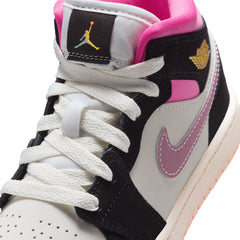 Jordan 1 Mid PS Black University Gold Sail Pinksicle II1252-001 | Pro Feet