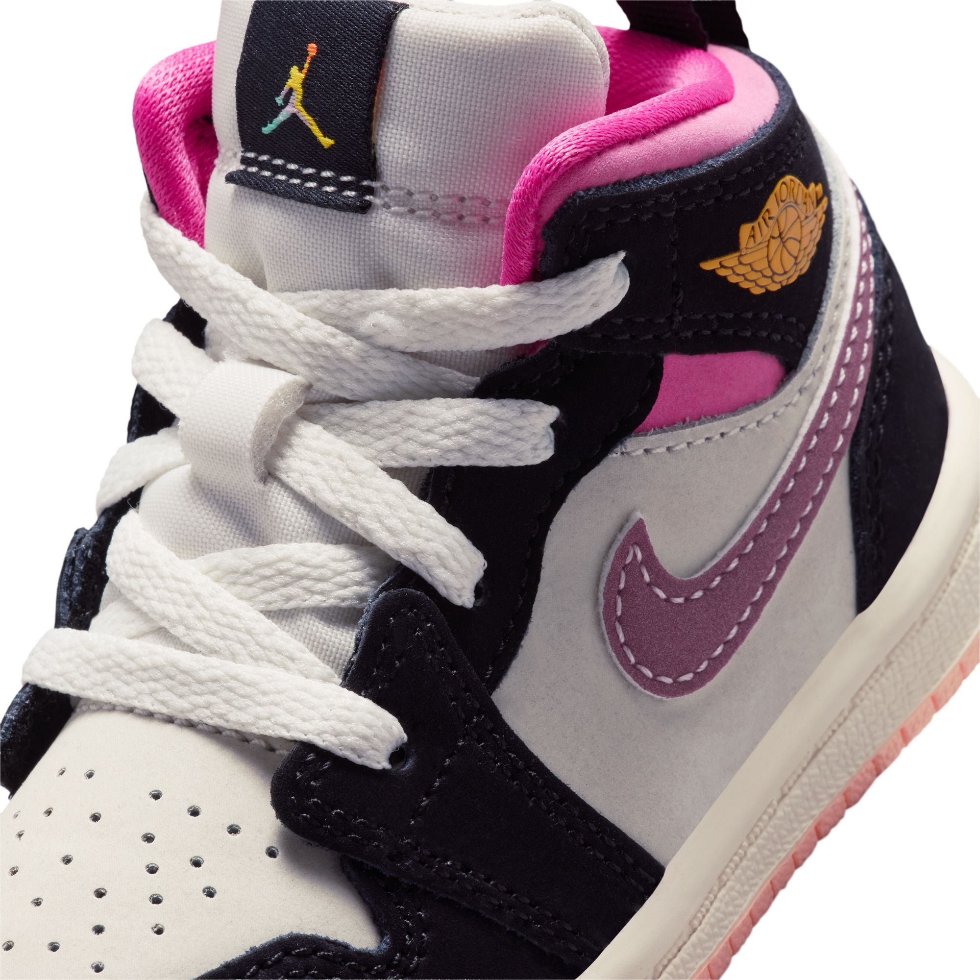 Jordan 1 Mid SE TD Black University Gold Sail Pinksicle II1253-001 | Pro Feet