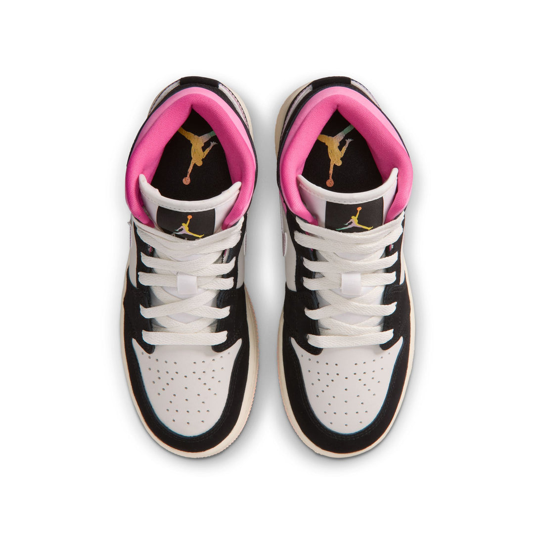 Air Jordan 1 Mid SE GS Black University Gold Sail Pinksicle | Pro Feet | II1254-001
