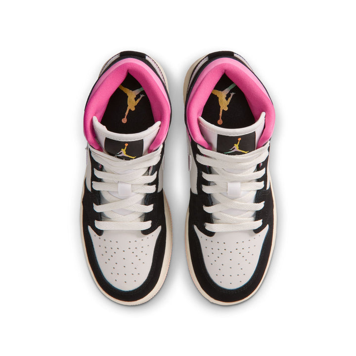 Air Jordan 1 Mid SE GS Black University Gold Sail Pinksicle | Pro Feet | II1254-001