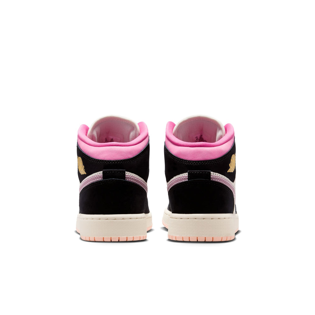 Air Jordan 1 Mid SE GS Black University Gold Sail Pinksicle | Pro Feet | II1254-001