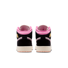 Air Jordan 1 Mid SE GS Black University Gold Sail Pinksicle | Pro Feet | II1254-001