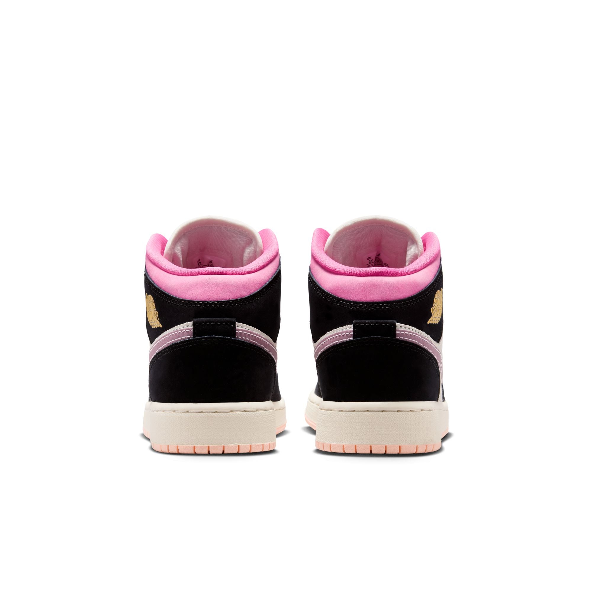 Air Jordan 1 Mid SE GS Black University Gold Sail Pinksicle | Pro Feet | II1254-001