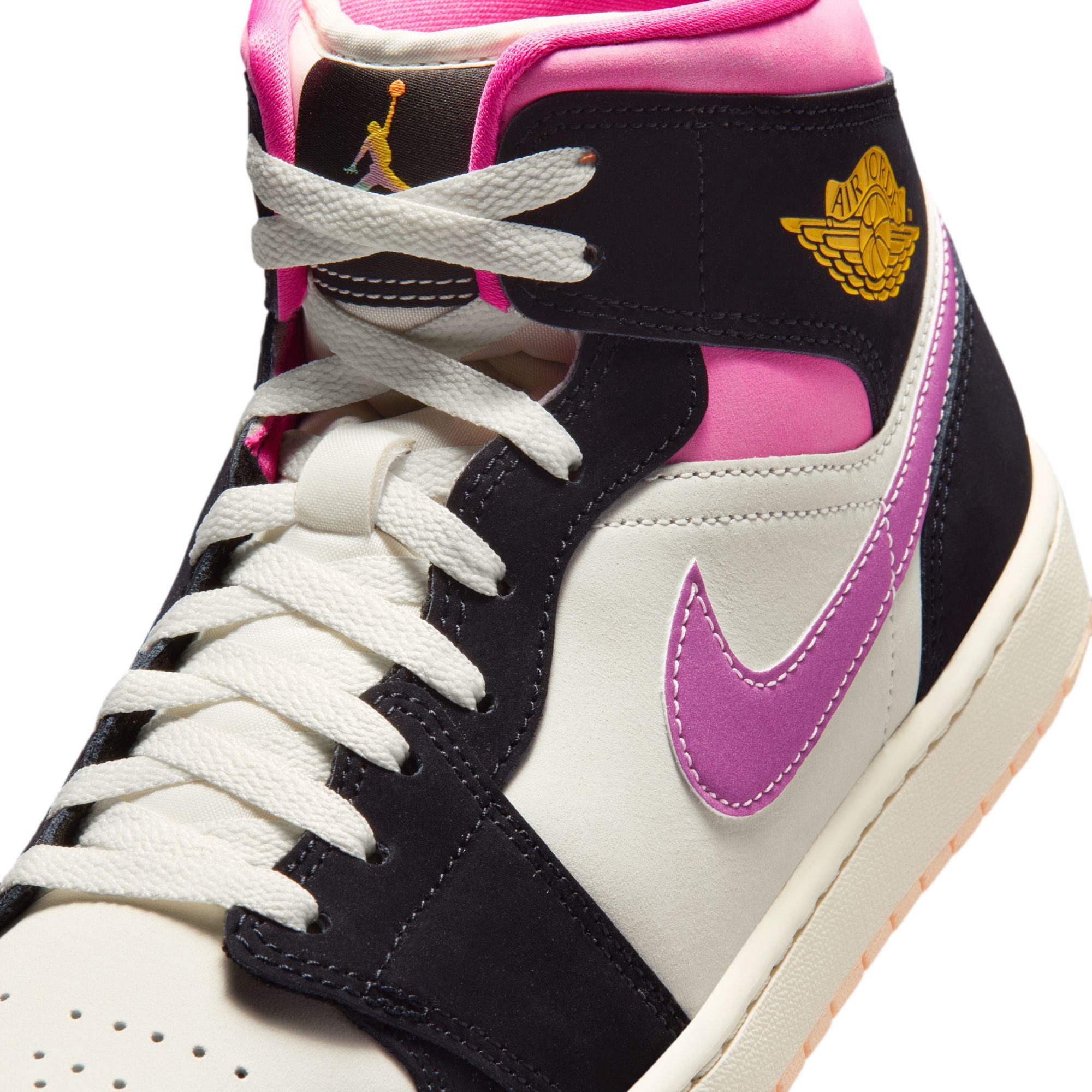 Air Jordan 1 Mid SE Black/University Gold/Sail/Pinksicle II3789-001 | Pro Feet