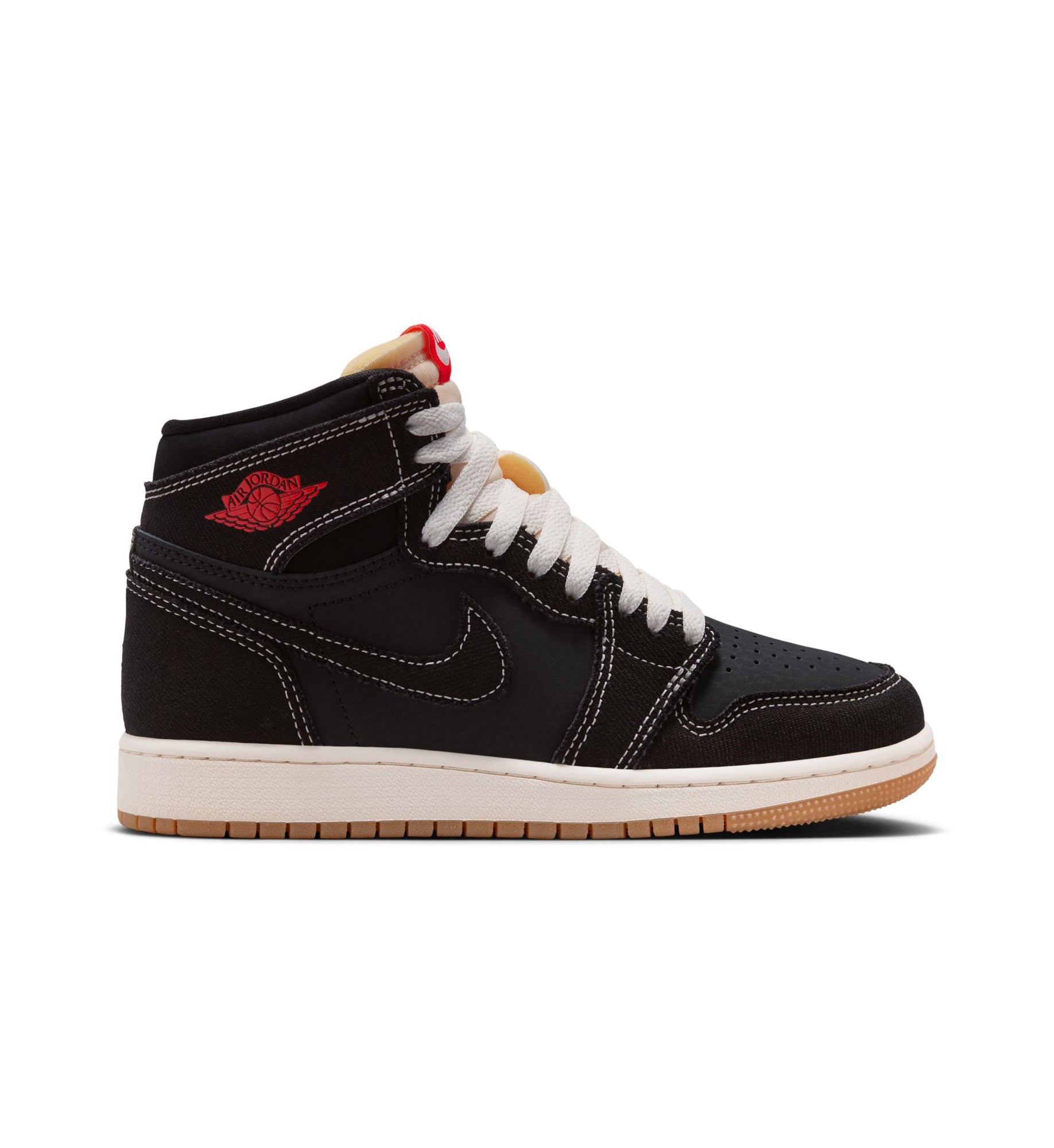 Air Jordan 1 Retro High OG GS Black University Red Sail Gum Med Brown | Pro Feet | II9927-001
