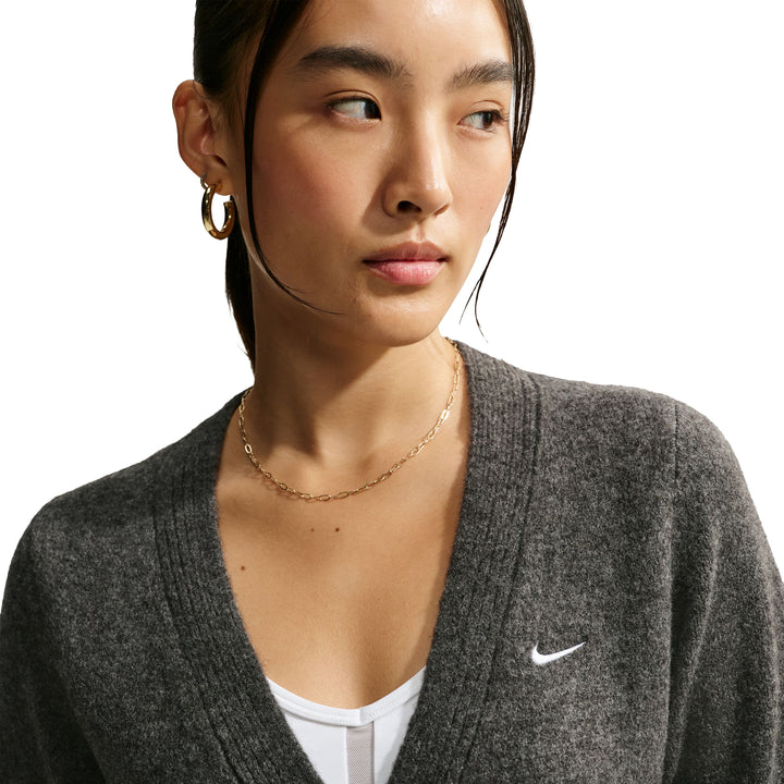 Nike Sportswear Chill Knit Women’s Cardigan Black Heather IM5513-032 | Pro Feet