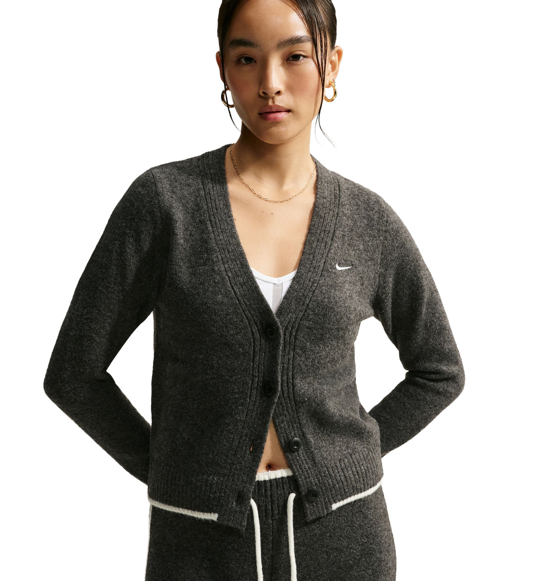 Nike Sportswear Chill Knit Women’s Cardigan Black Heather IM5513-032 | Pro Feet
